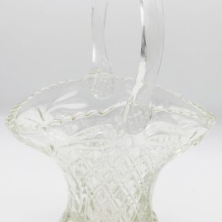 Clear cut glass bride's basket large