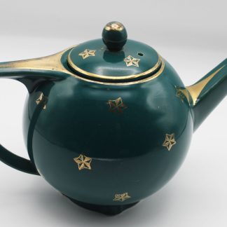 Hall teapot teal with gold stars