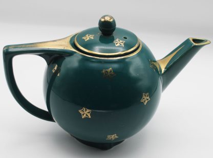 Hall teapot teal with gold stars