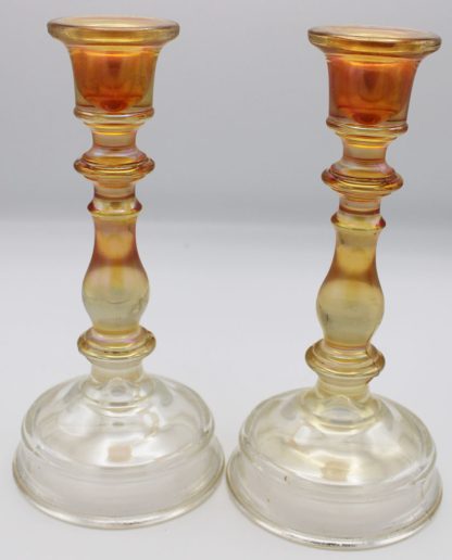 Imperial Glass Tall Marigold candlesticks