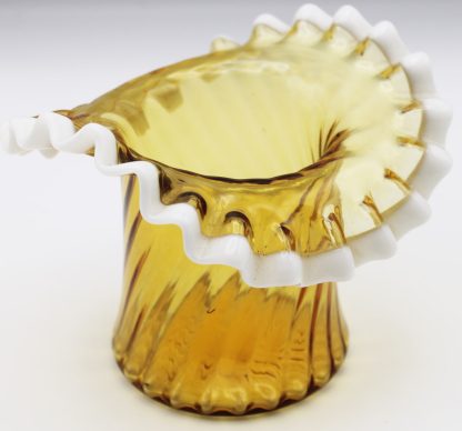 Fenton amber snow crest tophat