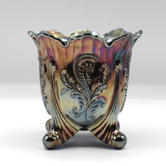 carnival glass amethyst vase