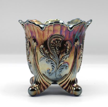 carnival glass amethyst vase